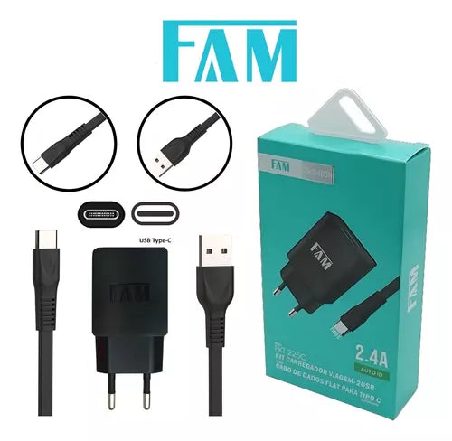 CARREGADOR TIPO-C FKT-225C - FAM Branco