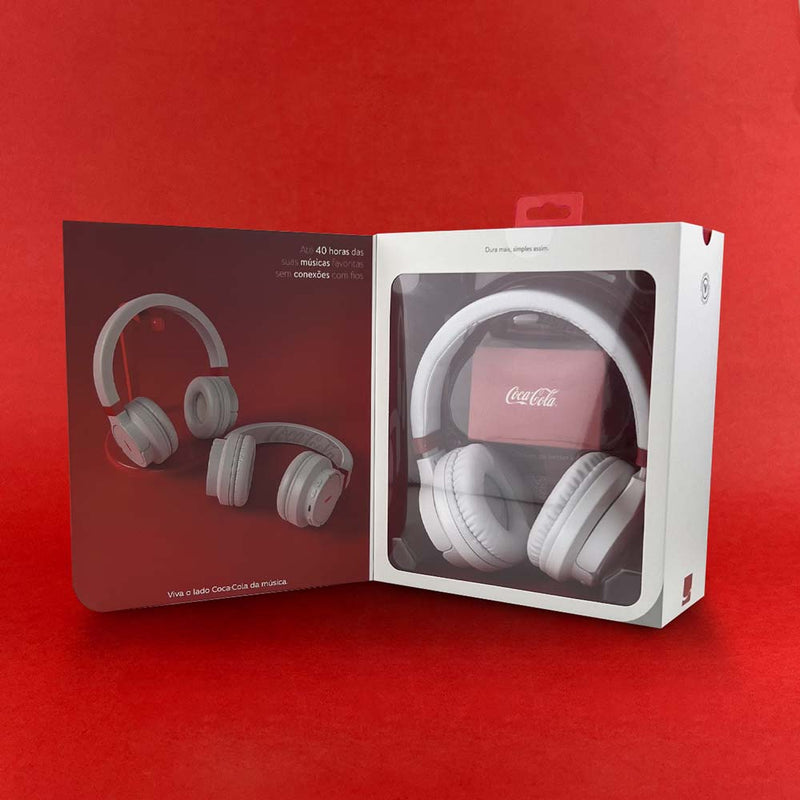 Head Phone  Sem Fio Elite Bass Branco Coke