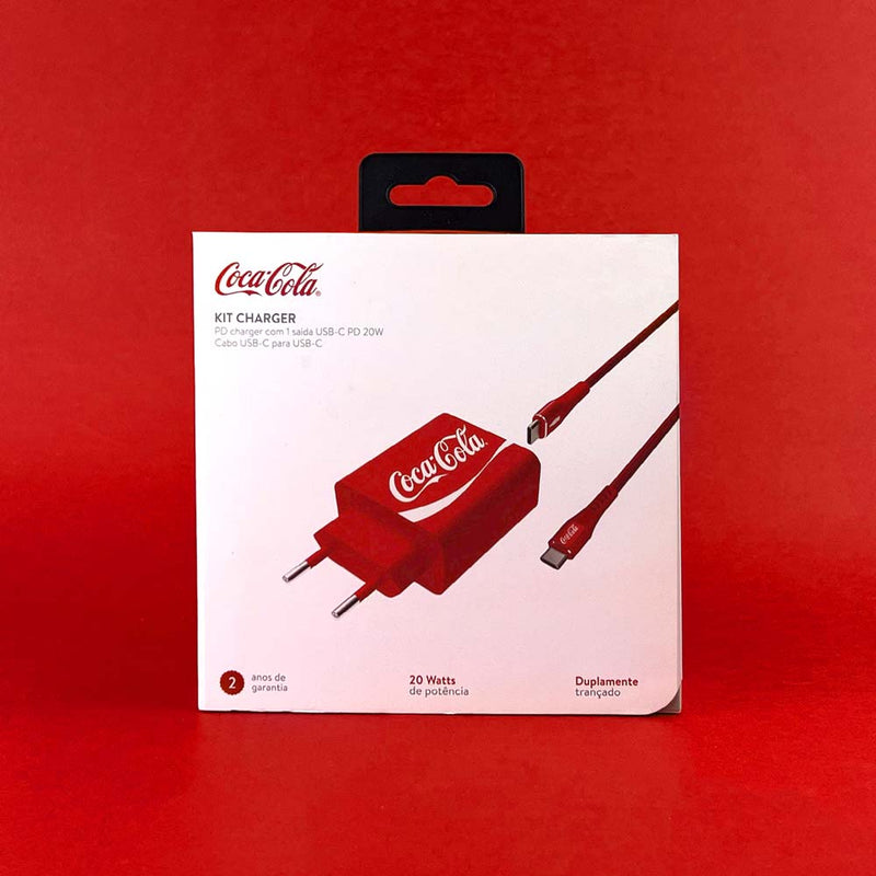 Kit Carregador  Fonte + Cabo  USB-C RD Coke
