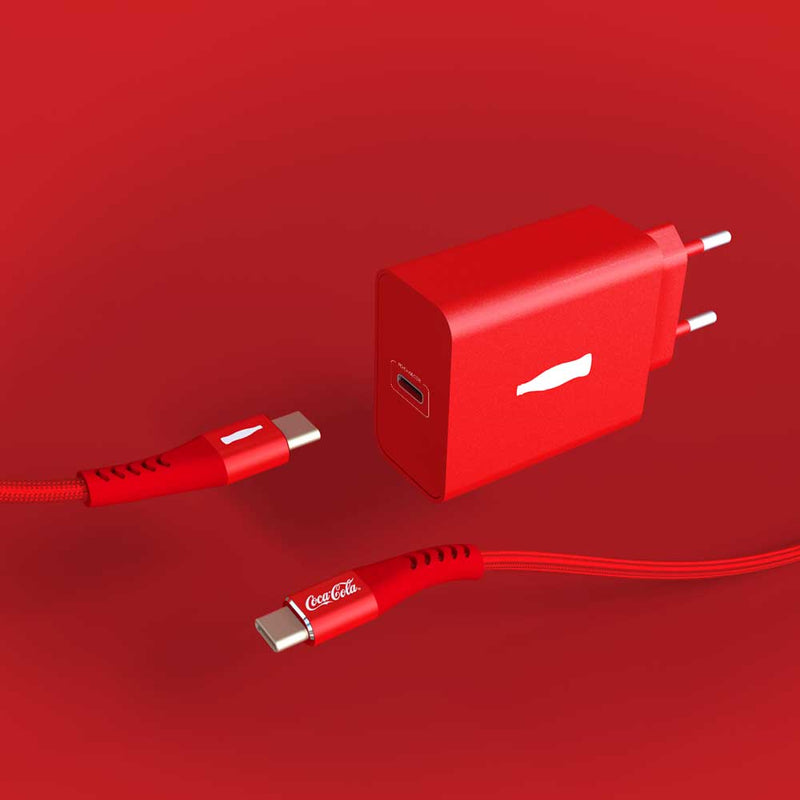 Kit Carregador  Fonte + Cabo  USB-C RD Coke