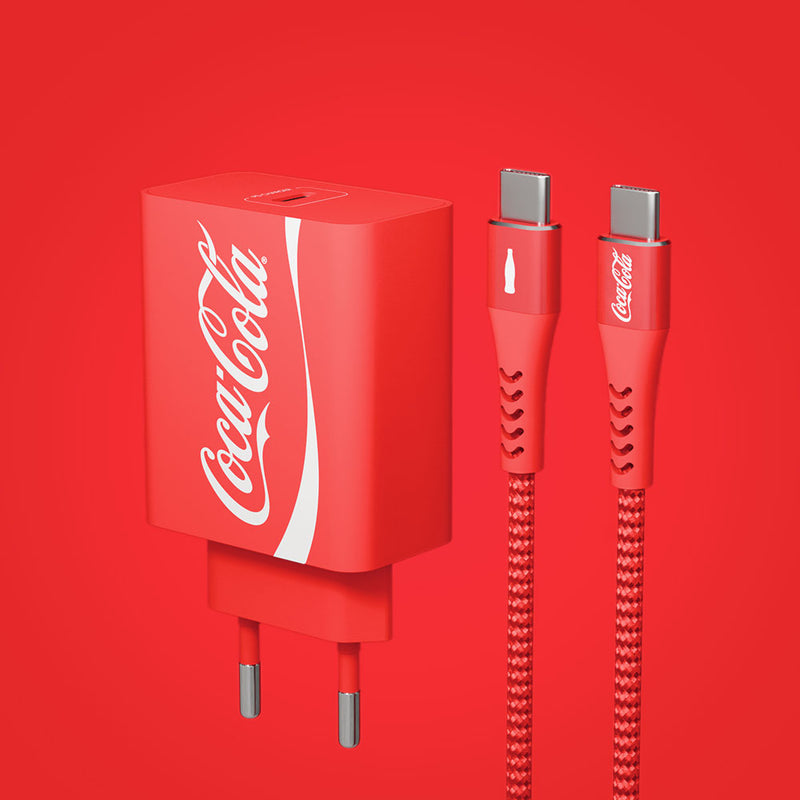 Kit Carregador  Fonte + Cabo  USB-C RD Coke
