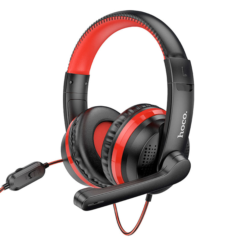 Fone Gamer Hoco c/ Microfone Headset  Preto/Vermelho