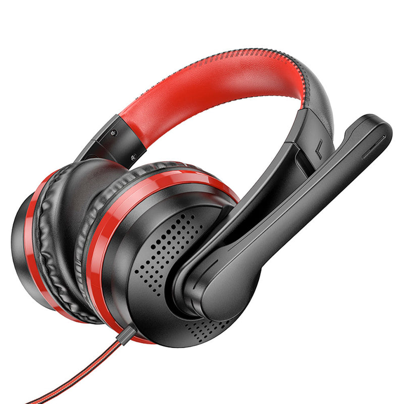 Fone Gamer Hoco c/ Microfone Headset  Preto/Vermelho
